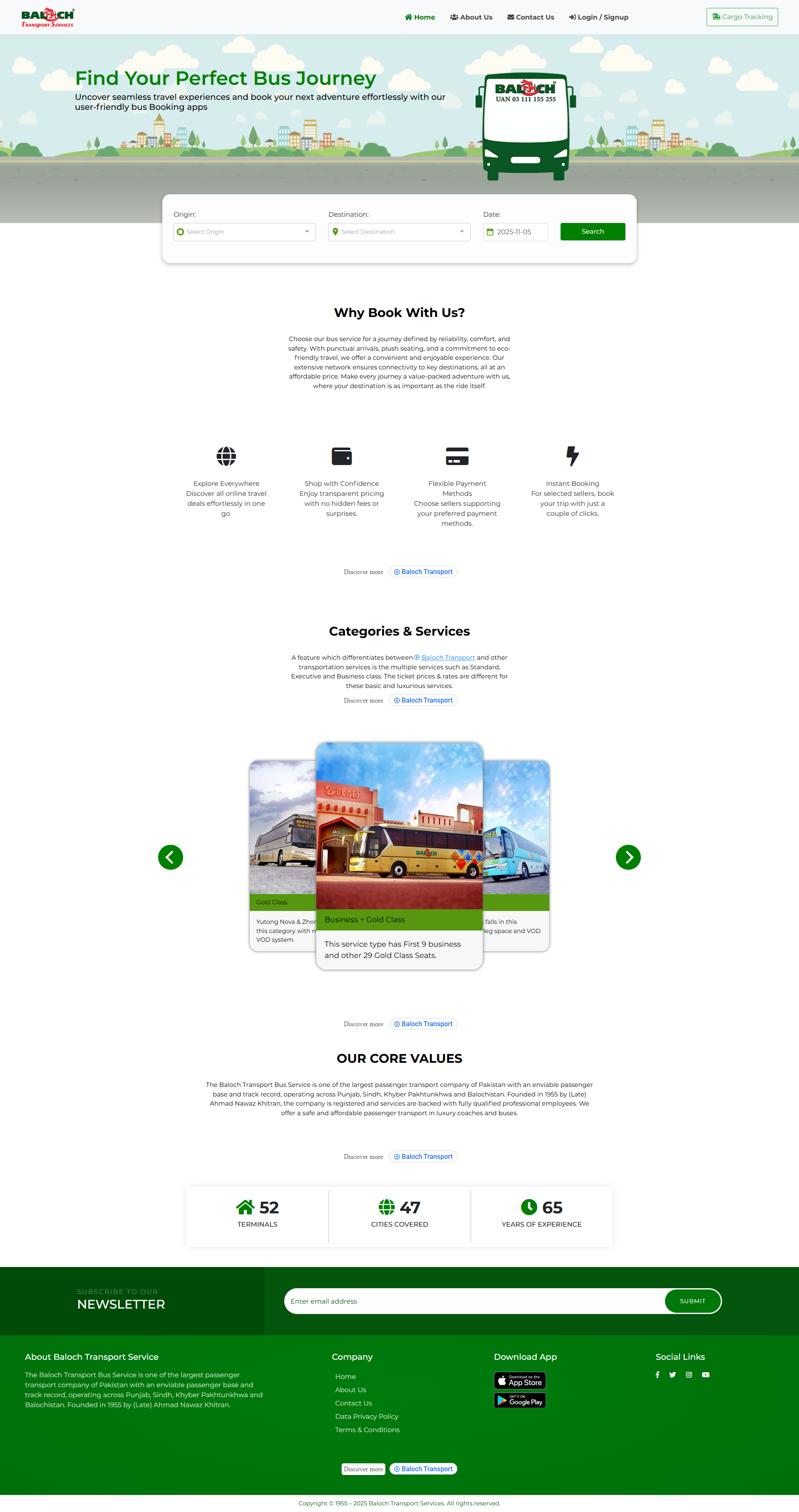 Baloch Transport - Transportation Services Website Development by TechsBlitz